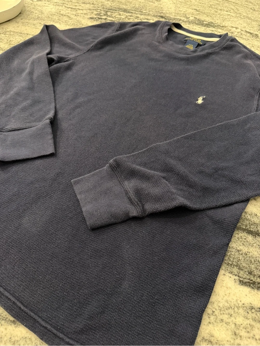 Polo by Ralph Lauren Navy Long-Sleeve Crewneck Sweatshirt with Pony Logo